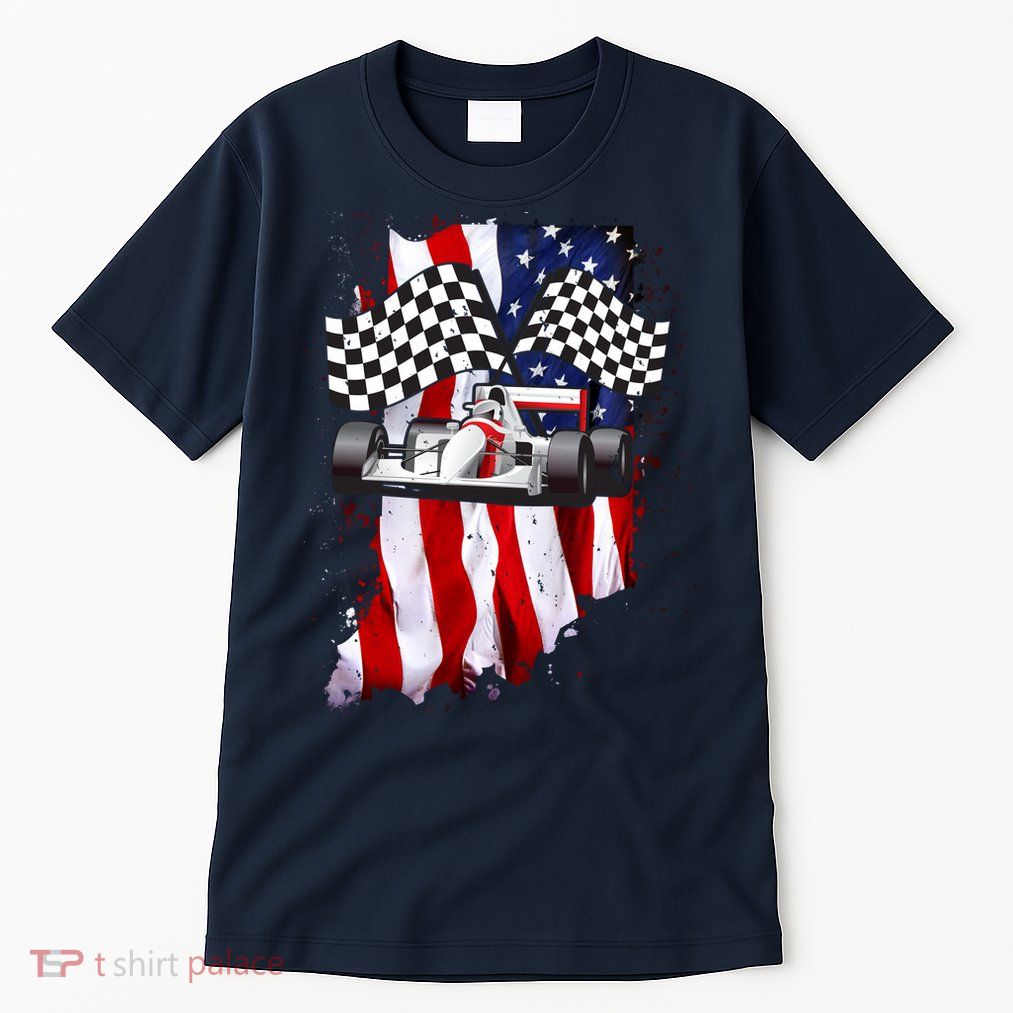 American Racing Car Flag Tall T-Shirt