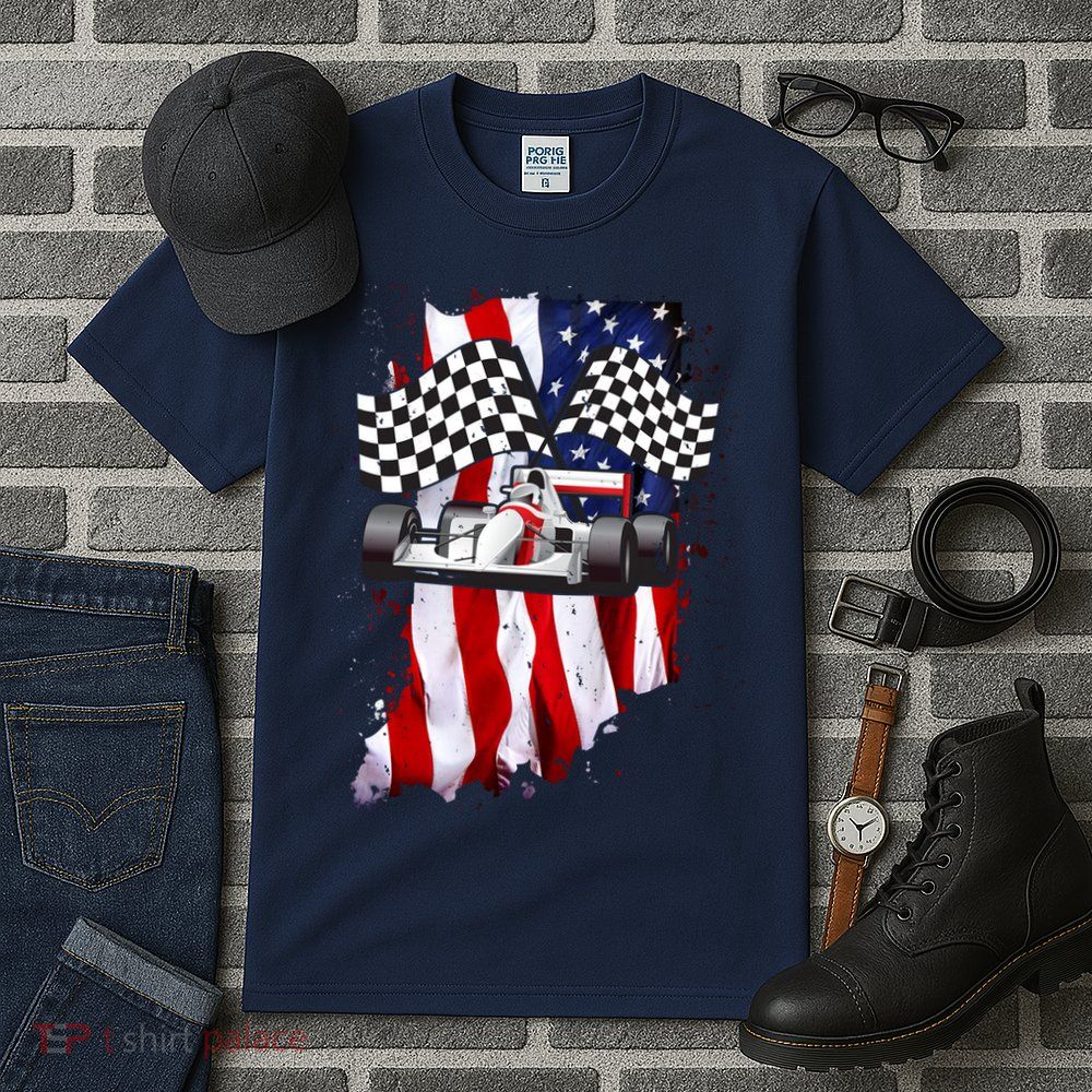 American Racing Car Flag Tall T-Shirt