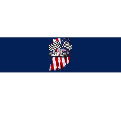 American Racing Car Flag Bumper Sticker