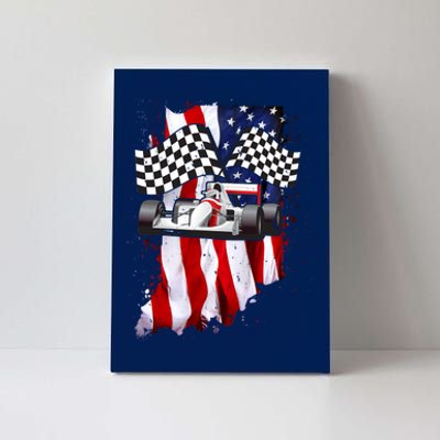 American Racing Car Flag Canvas