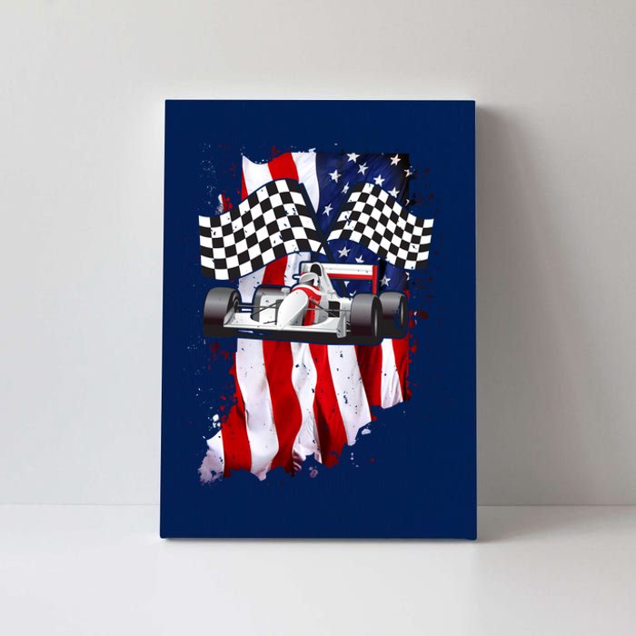 American Racing Car Flag Canvas