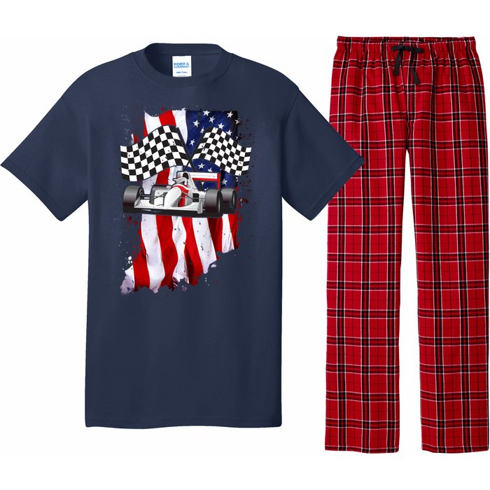 American Racing Car Flag Pajama Set