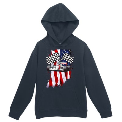 American Racing Car Flag Urban Pullover Hoodie