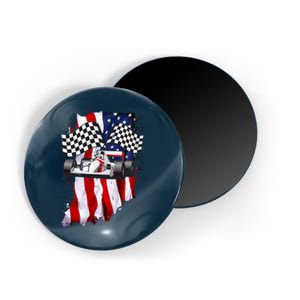 American Racing Car Flag Magnet