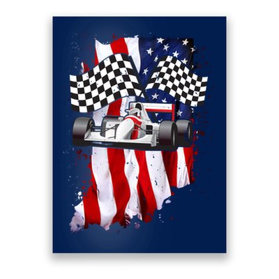 American Racing Car Flag Poster