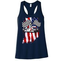 American Racing Car Flag Women's Racerback Tank