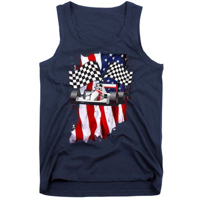American Racing Car Flag Tank Top