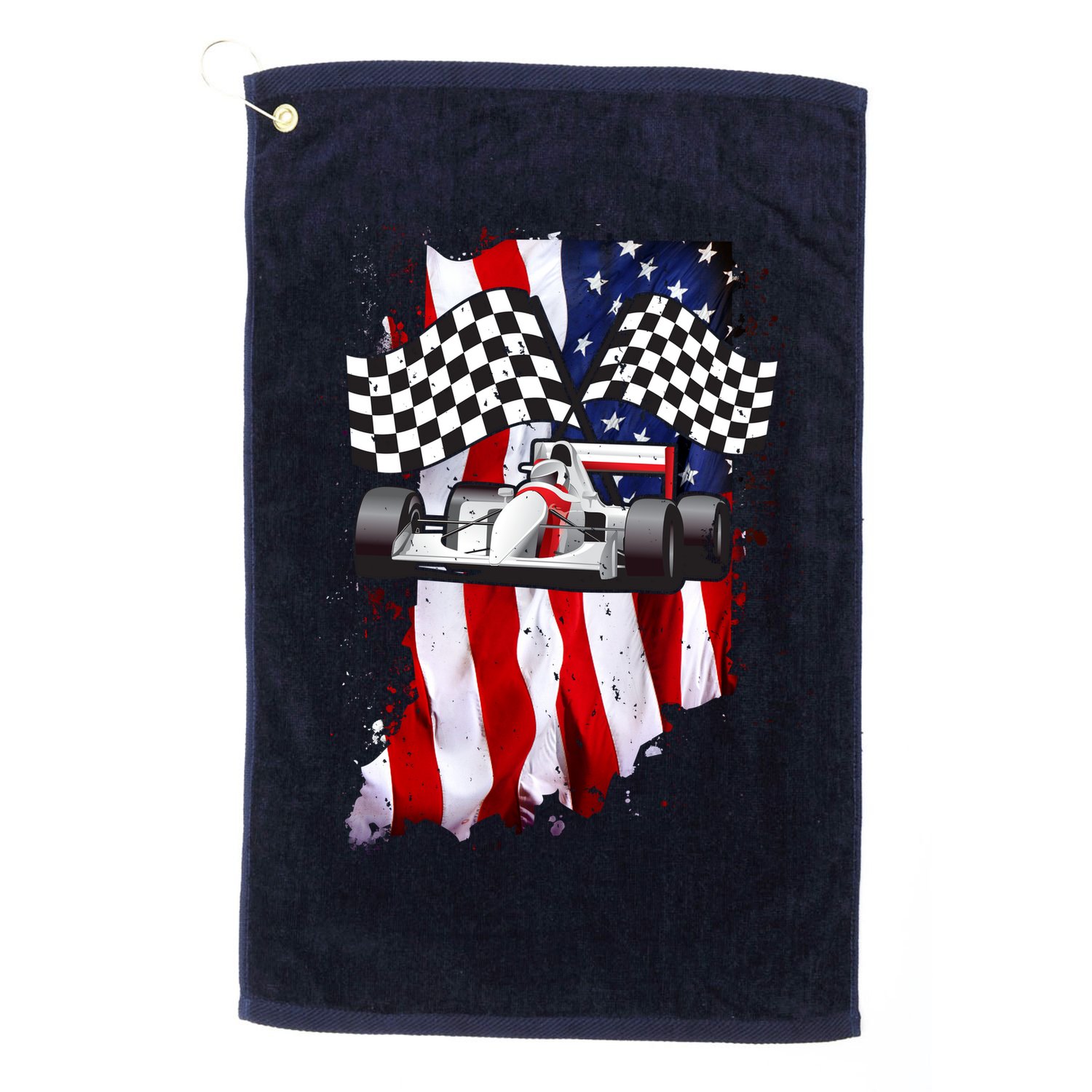 American Racing Car Flag Golf Towel