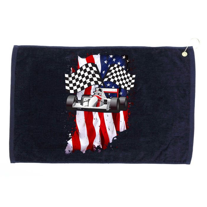 American Racing Car Flag Grommeted Golf Towel