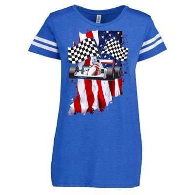 American Racing Car Flag Enza Ladies Jersey Football T-Shirt