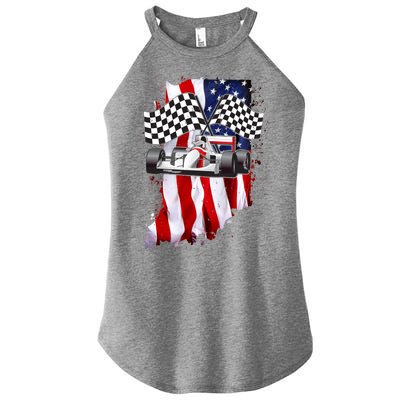 American Racing Car Flag Women's Perfect Tri Rocker Tank