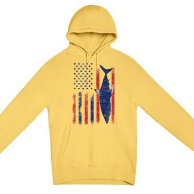 American Shark Flag Premium Pullover Hoodie