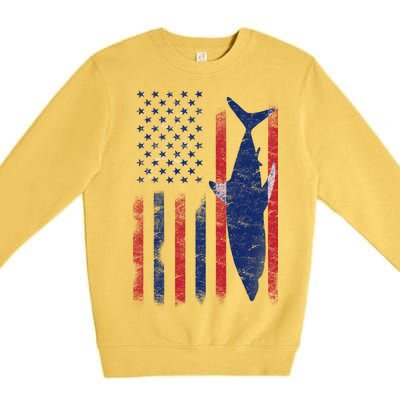 American Shark Flag Premium Crewneck Sweatshirt