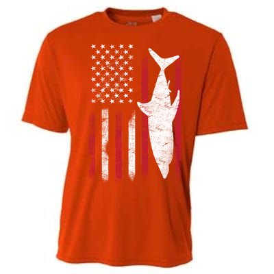 American Shark Flag Cooling Performance Crew T-Shirt