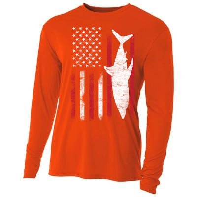 American Shark Flag Cooling Performance Long Sleeve Crew