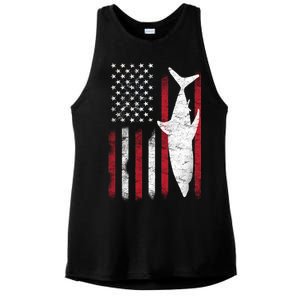 American Shark Flag Ladies PosiCharge Tri-Blend Wicking Tank