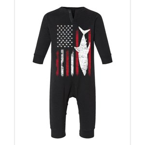 American Shark Flag Infant Fleece One Piece