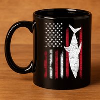 American Shark Flag 11oz C Handle Ceramic Mug