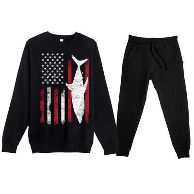 American Shark Flag Premium Crewneck Sweatsuit Set