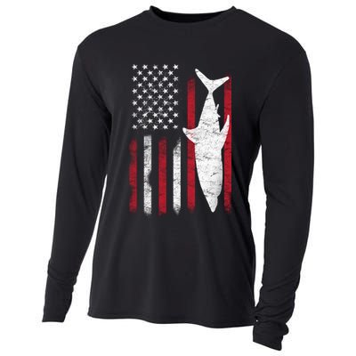 American Shark Flag Cooling Performance Long Sleeve Crew