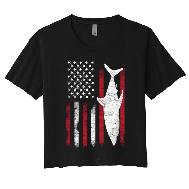 American Shark Flag Crop Top