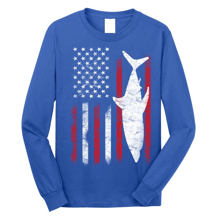 American Shark Flag Long Sleeve Shirt