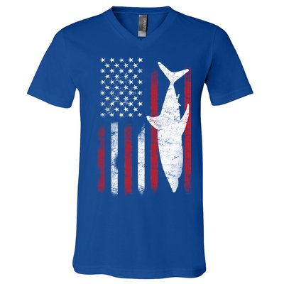 American Shark Flag V-Neck T-Shirt