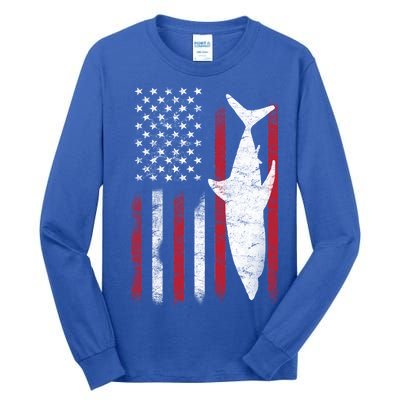 American Shark Flag Tall Long Sleeve T-Shirt