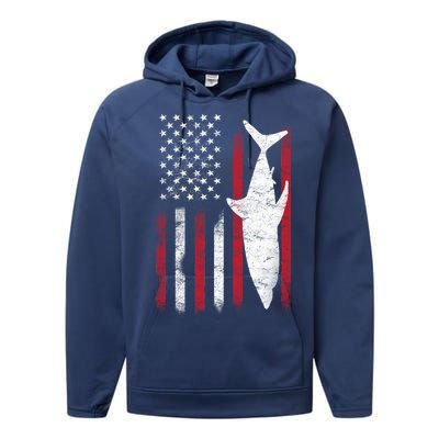 American Shark Flag Performance Fleece Hoodie