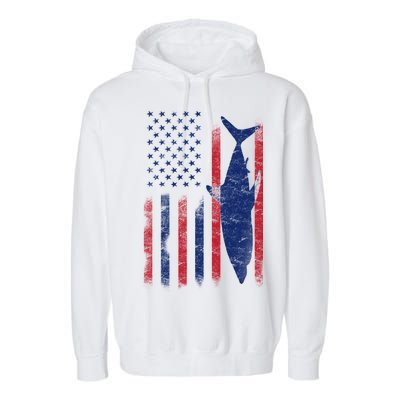 American Shark Flag Garment-Dyed Fleece Hoodie