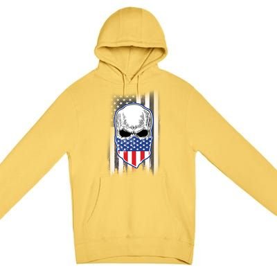 American Skull Bandana Premium Pullover Hoodie