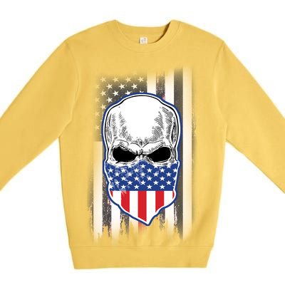 American Skull Bandana Premium Crewneck Sweatshirt