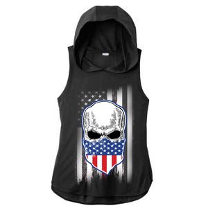 American Skull Bandana Ladies PosiCharge Tri-Blend Wicking Draft Hoodie Tank