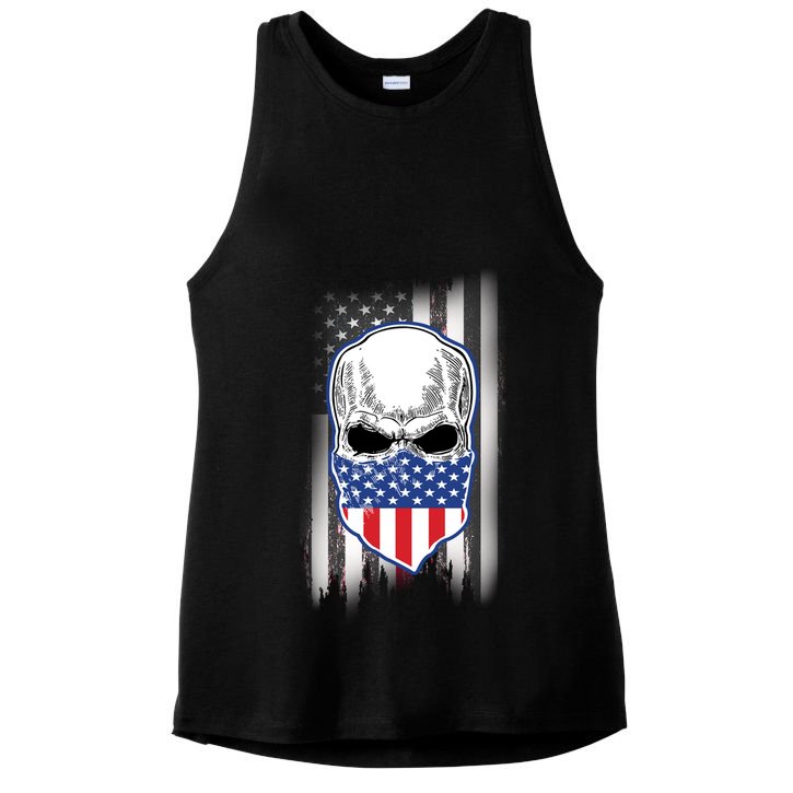 American Skull Bandana Ladies PosiCharge Tri-Blend Wicking Tank