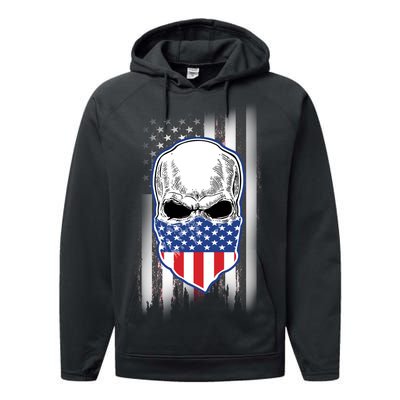 American Skull Bandana Performance Fleece Hoodie