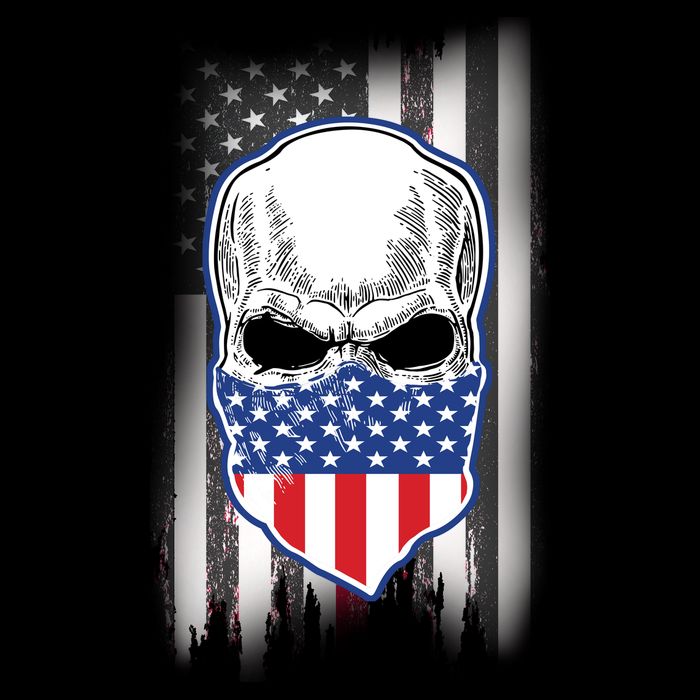 American Skull Bandana Long Sleeve Shirt