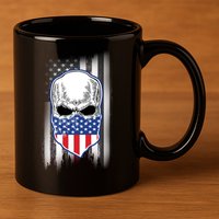 American Skull Bandana 11oz C Handle Ceramic Mug