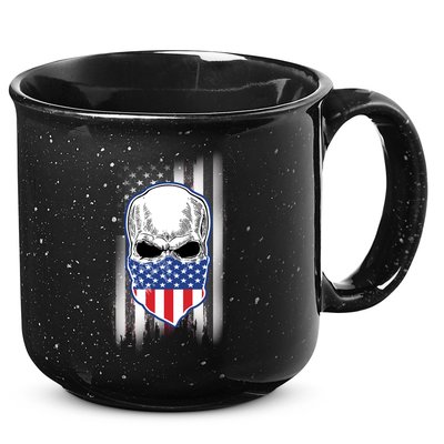 American Skull Bandana 15oz Campfire Ceramic Mug