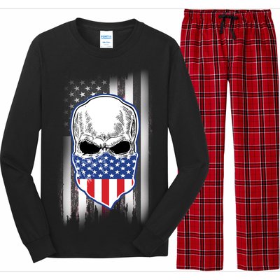 American Skull Bandana Long Sleeve Pajama Set