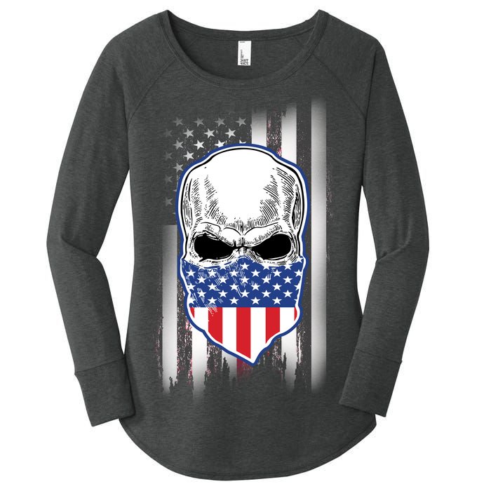 American Skull Bandana Women's Perfect Tri Tunic Long Sleeve Shirt