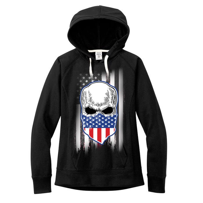 American Skull Bandana Women's Fleece Hoodie