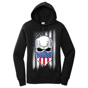 American Skull Bandana Women's Pullover Hoodie