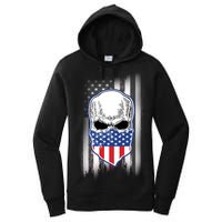 American Skull Bandana Women's Pullover Hoodie