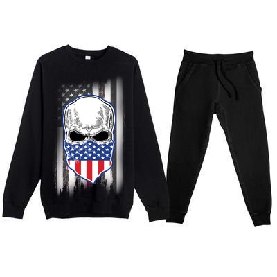 American Skull Bandana Premium Crewneck Sweatsuit Set