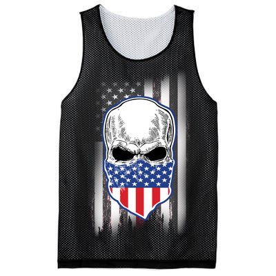 American Skull Bandana Mesh Reversible Basketball Jersey Tank