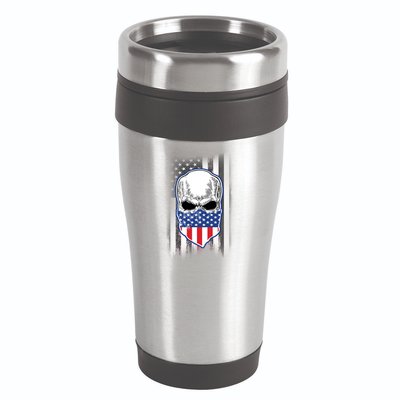 American Skull Bandana 16oz Travel Tumbler