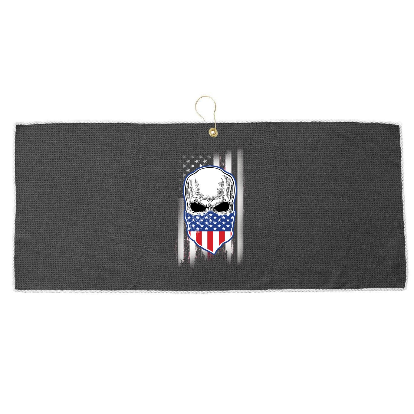 American Skull Bandana Large Microfiber Waffle Golf Towel