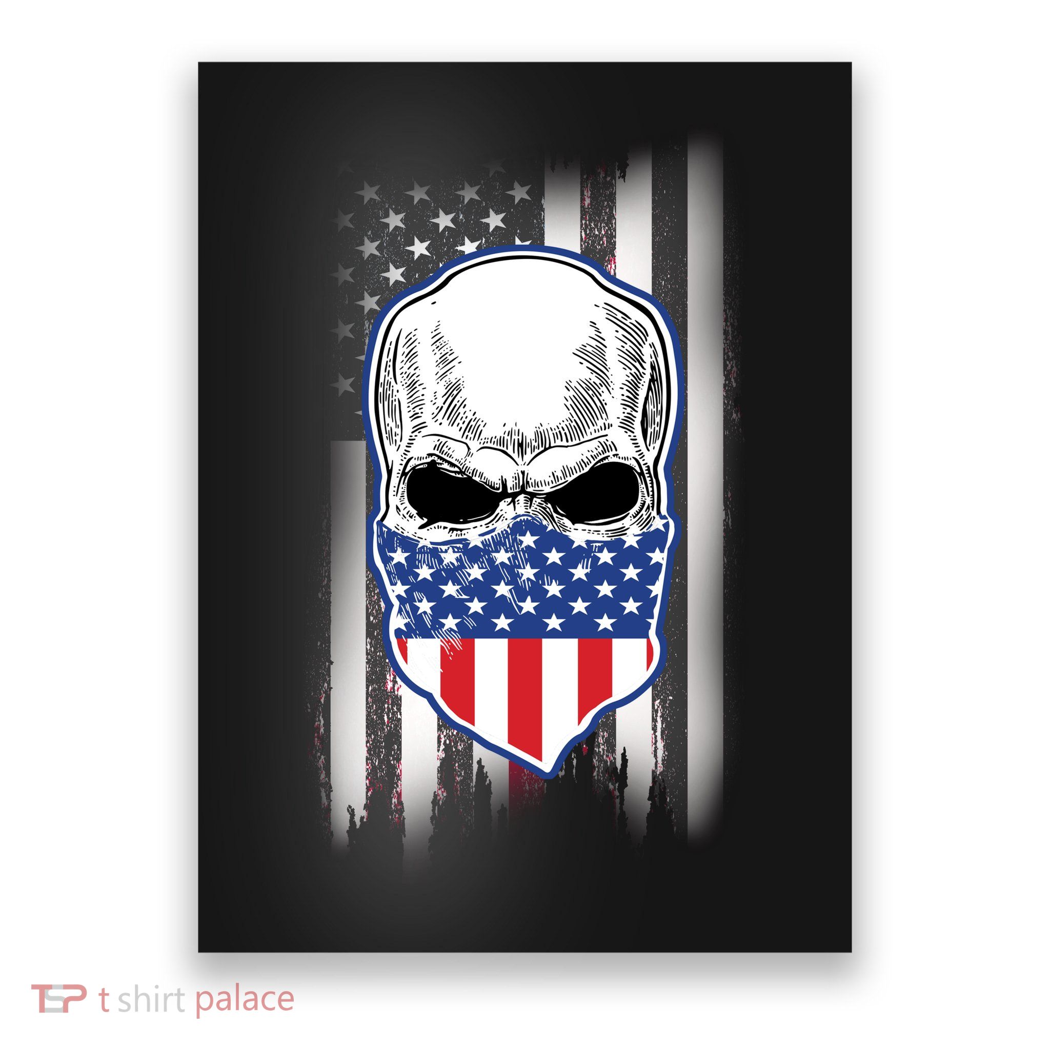 American Skull Bandana Poster
