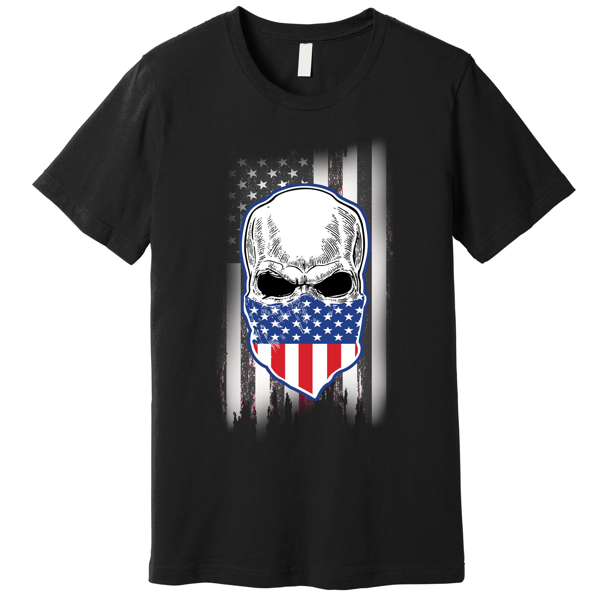American Skull Bandana Premium T-Shirt