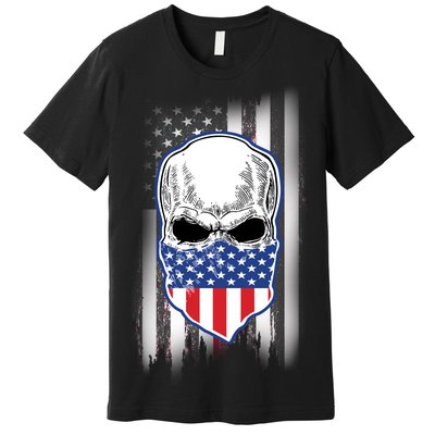 American Skull Bandana Premium T-Shirt